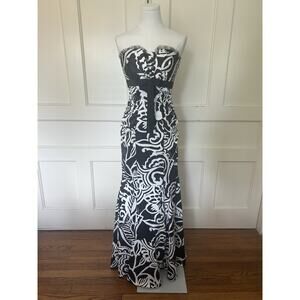 Vintage 90s Y2K Xscape Art to Wear Mermaid Formal Prom Dress Womens Size 6 Black